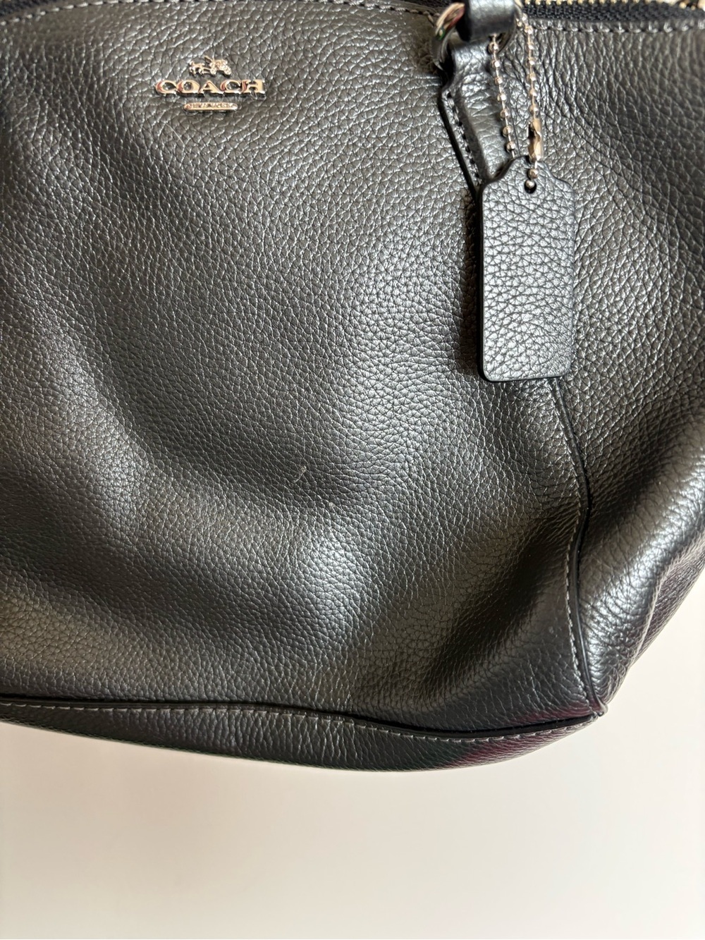Coach Black Pebbled Leather Crossbody Satchel Bag NWT Silver Hardware F22316 - Picture 3 of 8